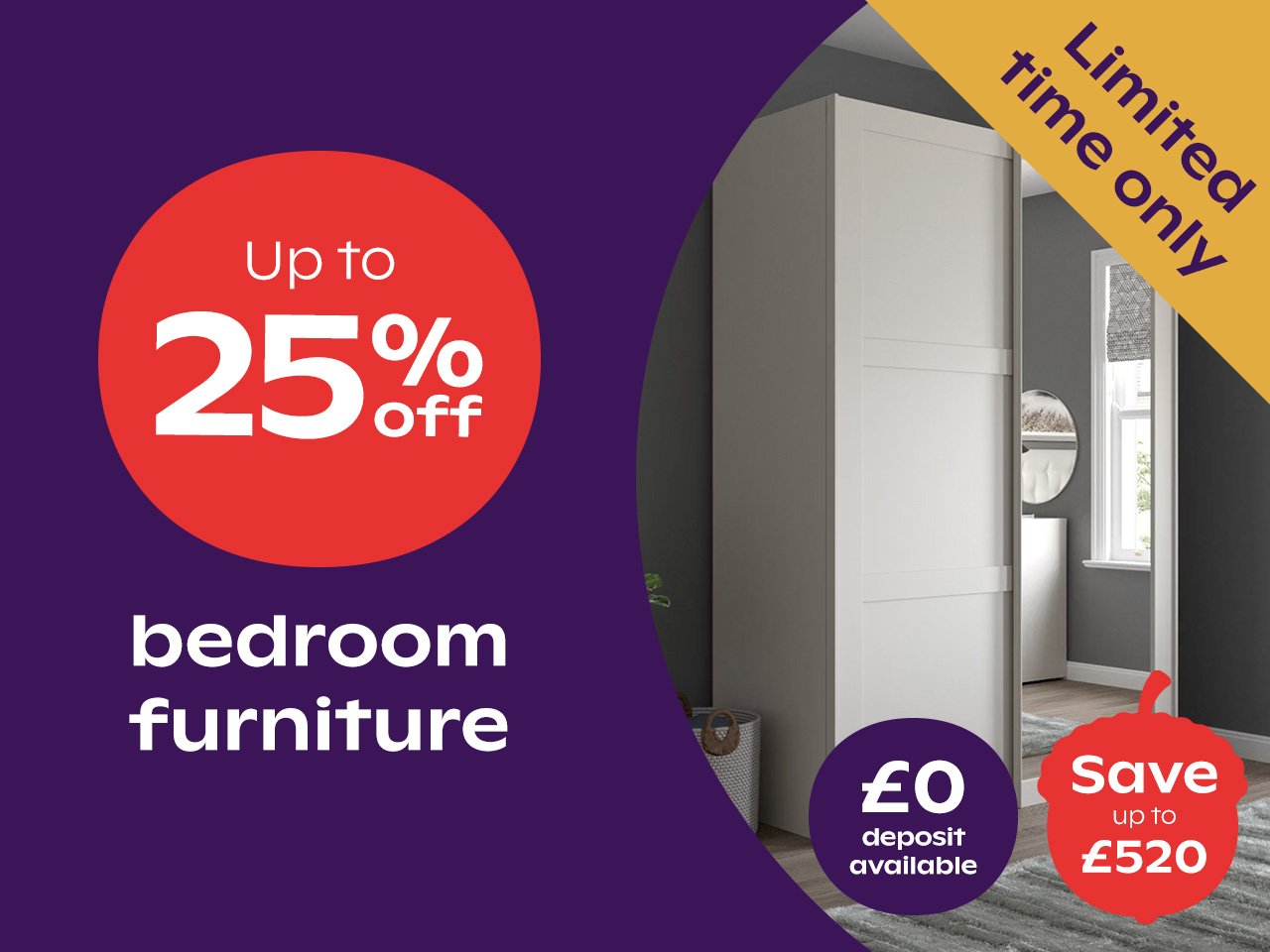 Up To 25% Off Bedroom Furniture