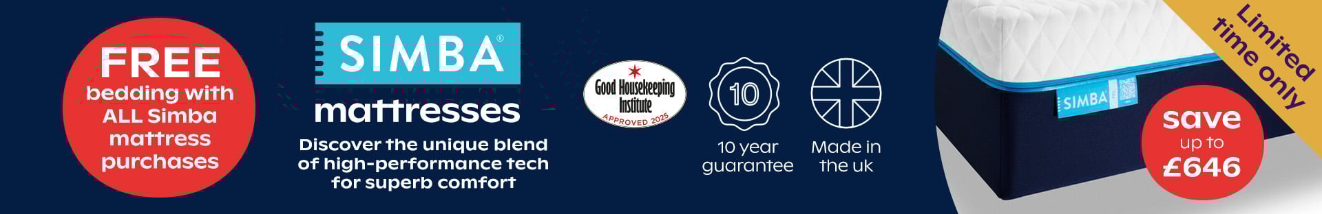 Free Bedding When You Buy Any Simba Mattress - Save Up To £646 - Limited Time Only