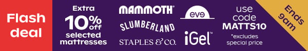 10% Off selected mattresses