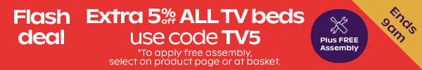 Extra 5% off TV beds