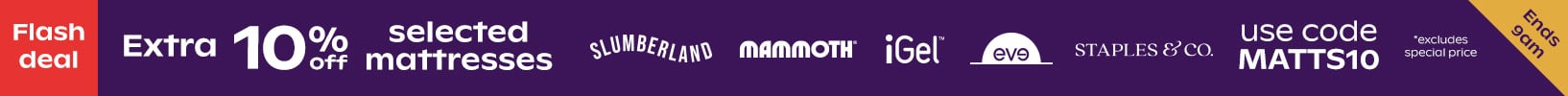 10% Off selected mattresses