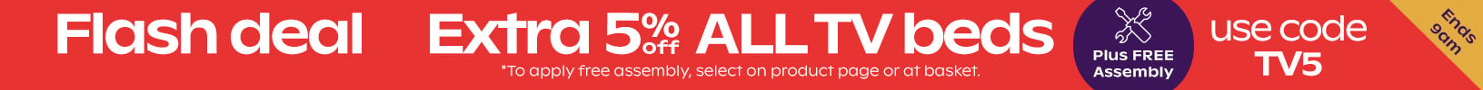 Extra 5% off TV beds
