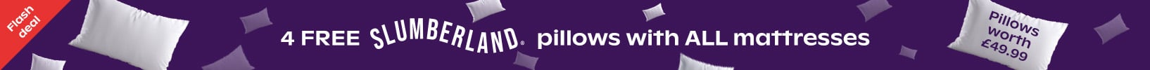 FLASH SALE - 4 Free Slumberland Pillows With ALL Mattresses