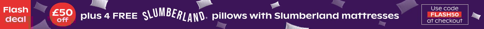 Flash Sale - Extra £50 Off Slumberland + 4 Free Slumberland Pillows - Ends Monday 9am