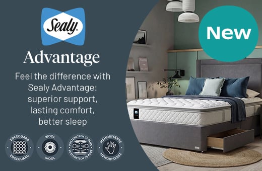 NEW Sealy Advantage - Feel the difference with Sealy Advantage: superior support, lasting comfort, better sleep