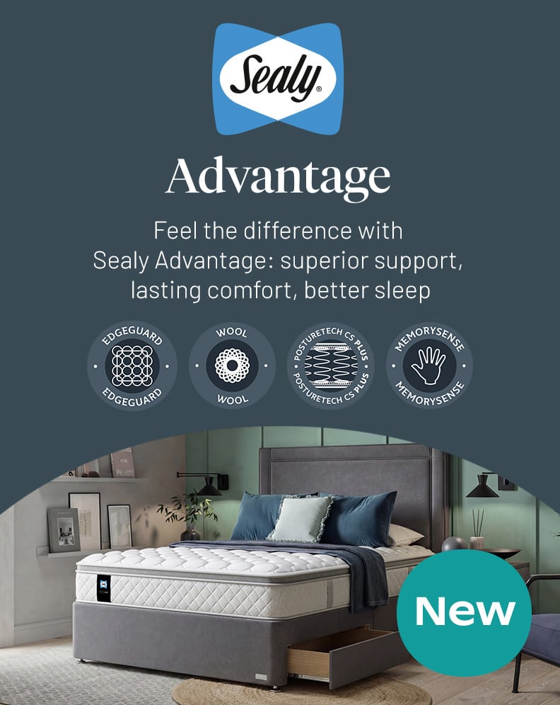 NEW Sealy Advantage - Feel the difference with Sealy Advantage: superior support, lasting comfort, better sleep