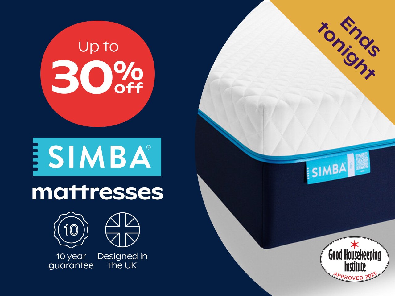 Up to 30% off Simba Sleep mattresses