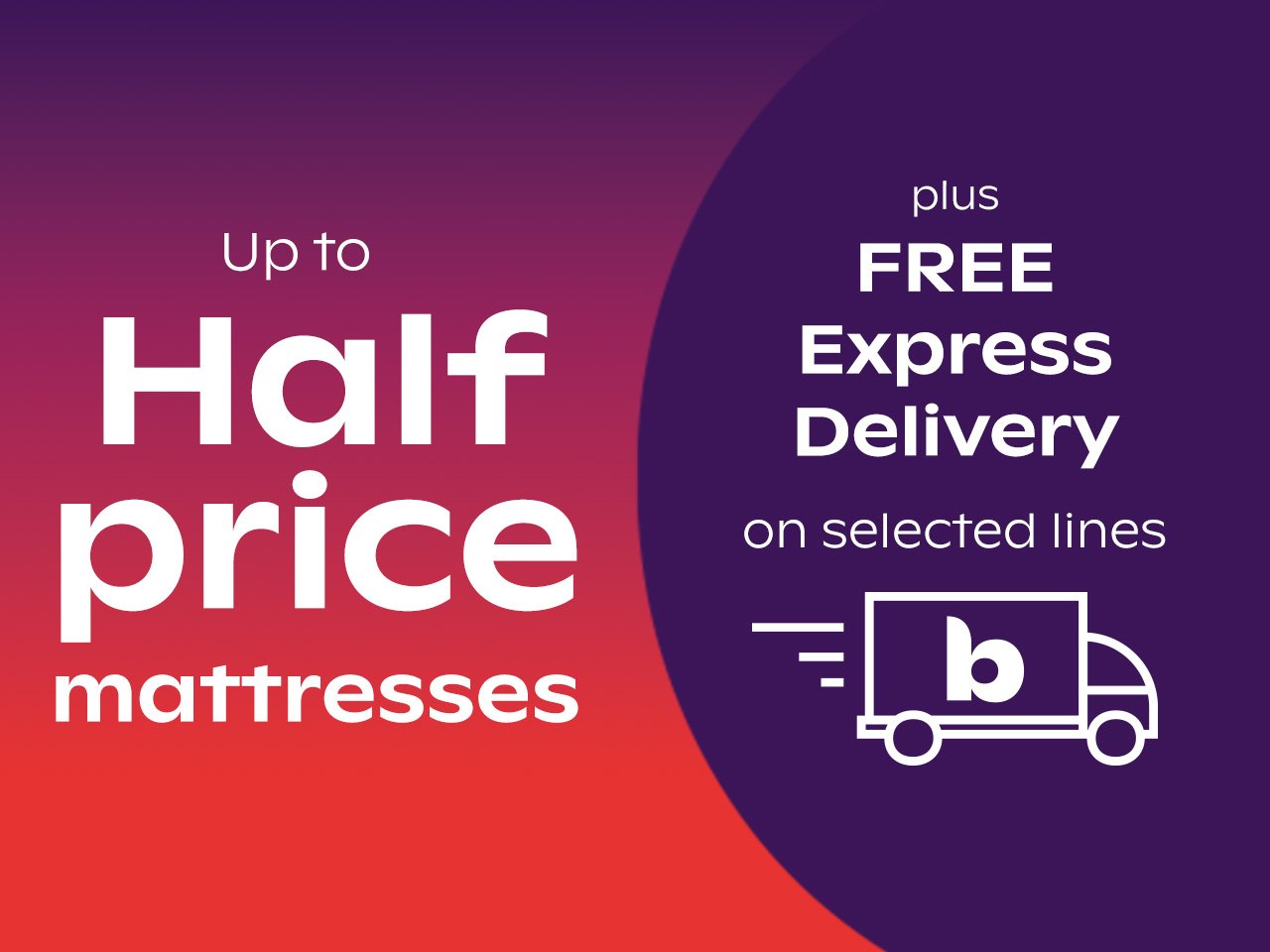 Up to 50% off mattresses