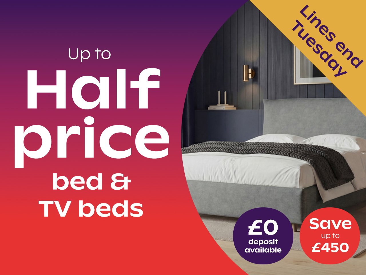 Up to 50% off beds sale