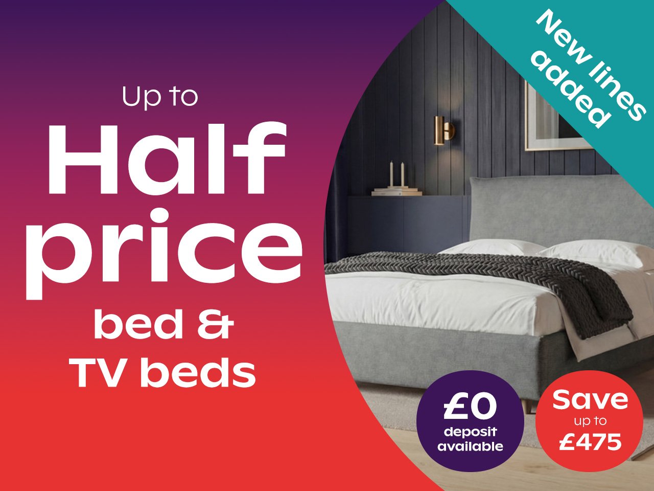 Up to 50% off beds