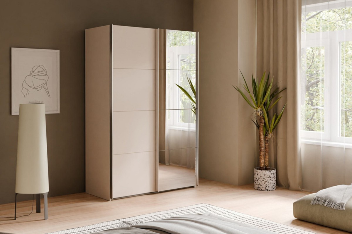 2-door Emille wardrobe in a neutral bedroom design