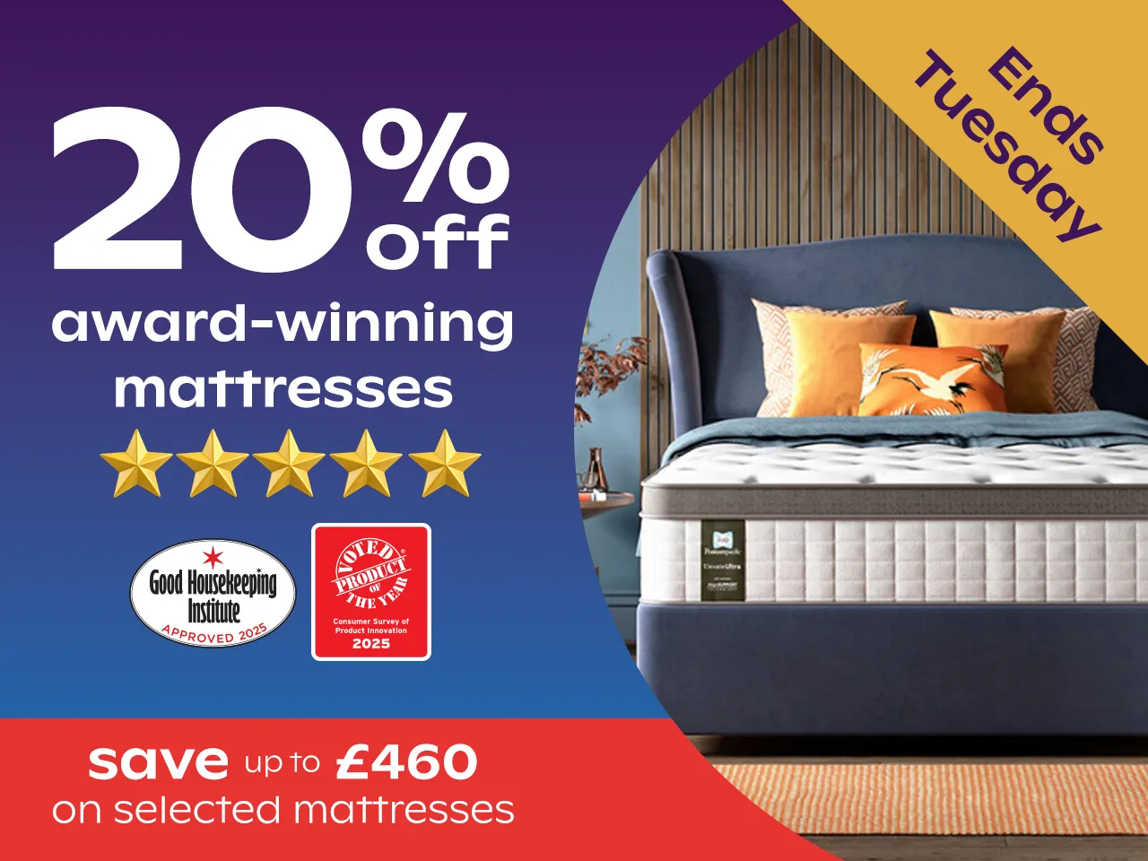 20% off award winning mattresses