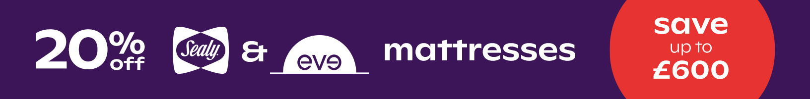 20% off Sealy & Eve mattresses