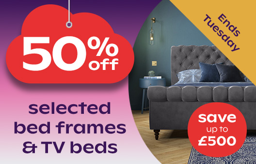 up to 50% off bed frames and tv beds