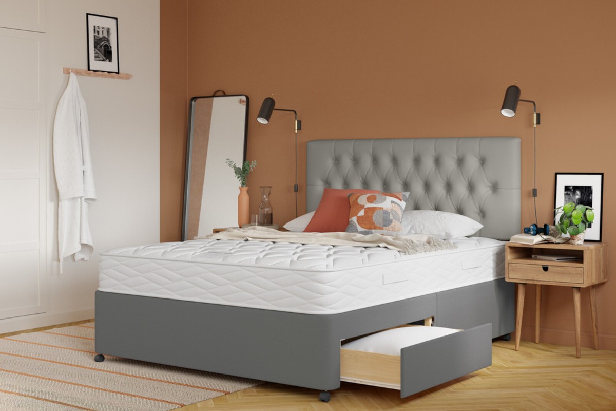 Ashford Memory Divan Bed and mattress boxing day set deal