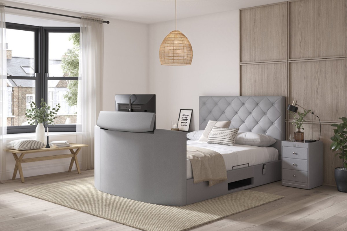 Rhea light grey TV bed Boxing Day deal