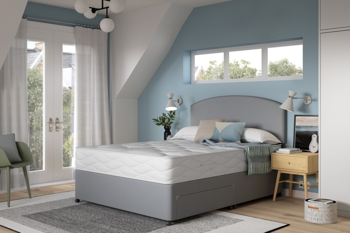 Exminster Otho Comfort Mattress and Grey Divan Bed Set