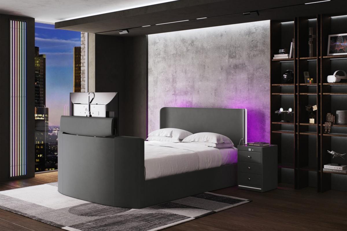 Integrated technology is on trend and showcased by our Media Glow TV bed