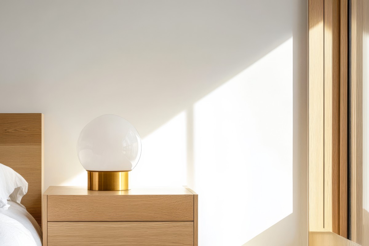 Light filtering through the north-facing bedroom window