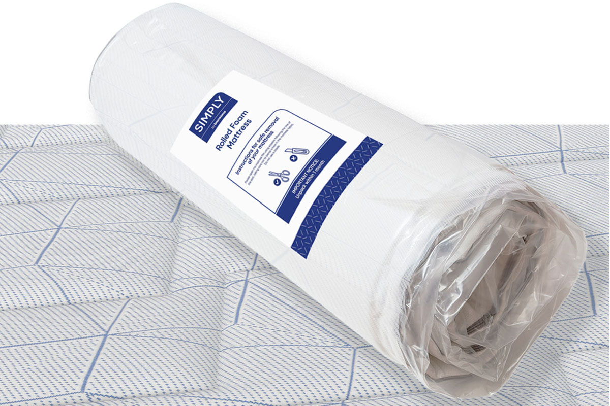 An image of a Simply by Bensons bed in a box rolled mattress.