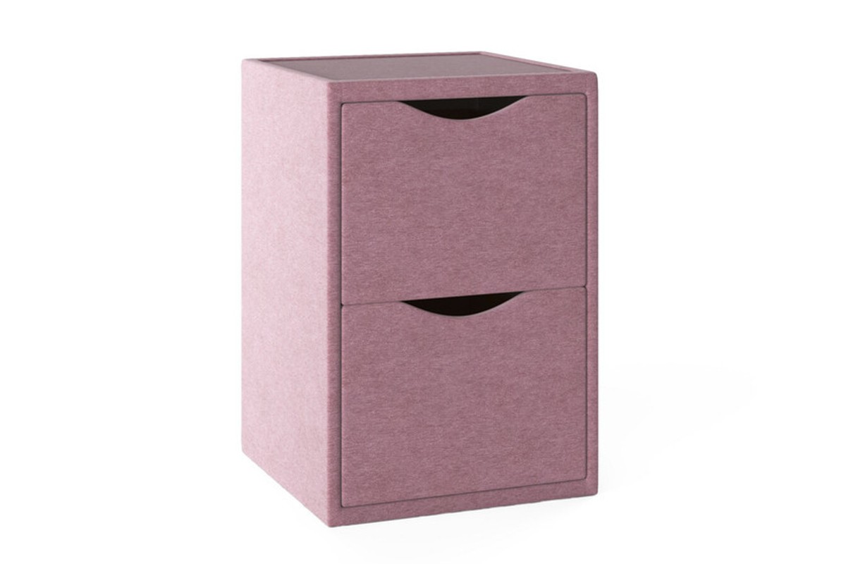 Black Friday pink bedside table with 2 deep storage drawers