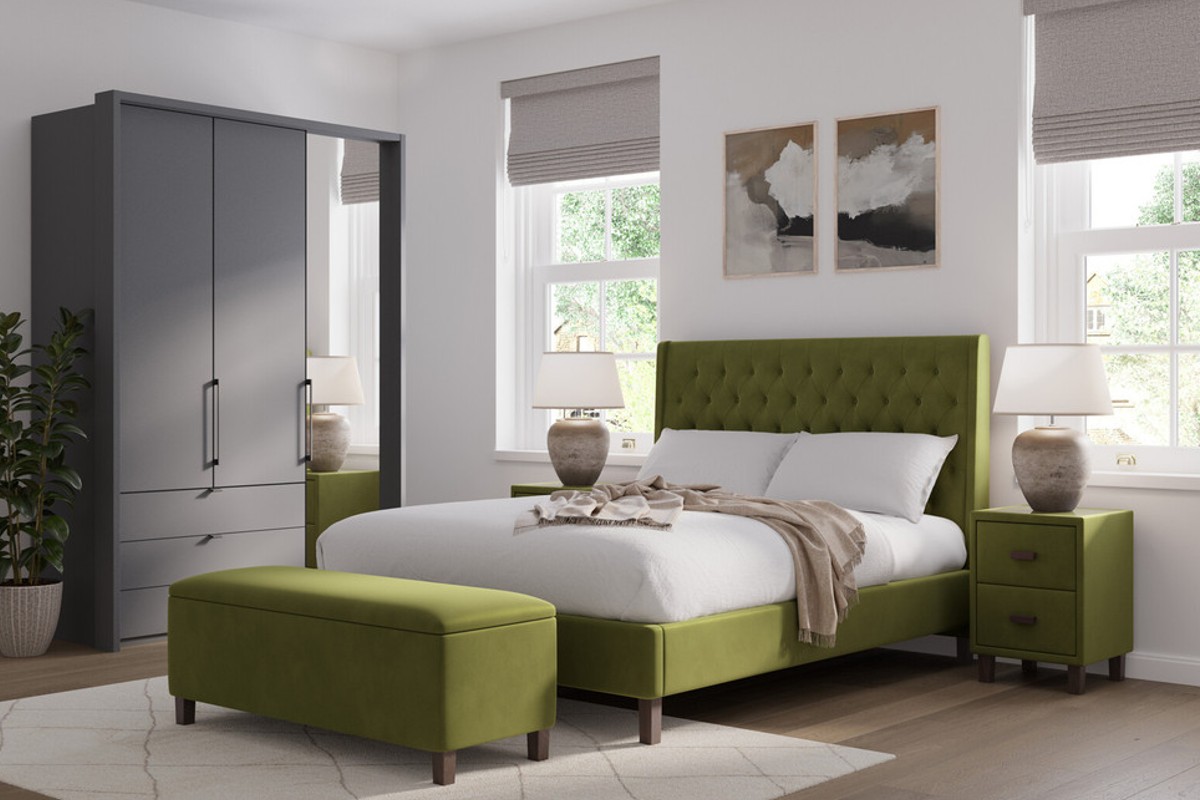 Black Friday green bed frame deal on our Star bed frame - ottoman storage optional